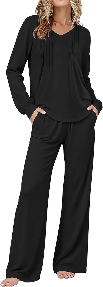 Ekouaer Soft Long-Sleeve Lounge Set
