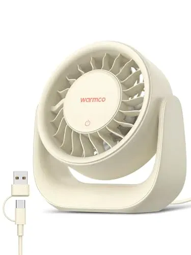 Warmco USB Desk Fan with Touch Control & 3 Speeds