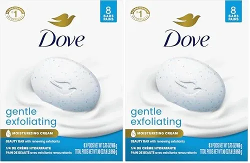 Dove Beauty Bar Soap Gentle Exfoliating 3.75 oz (Pack of 16)