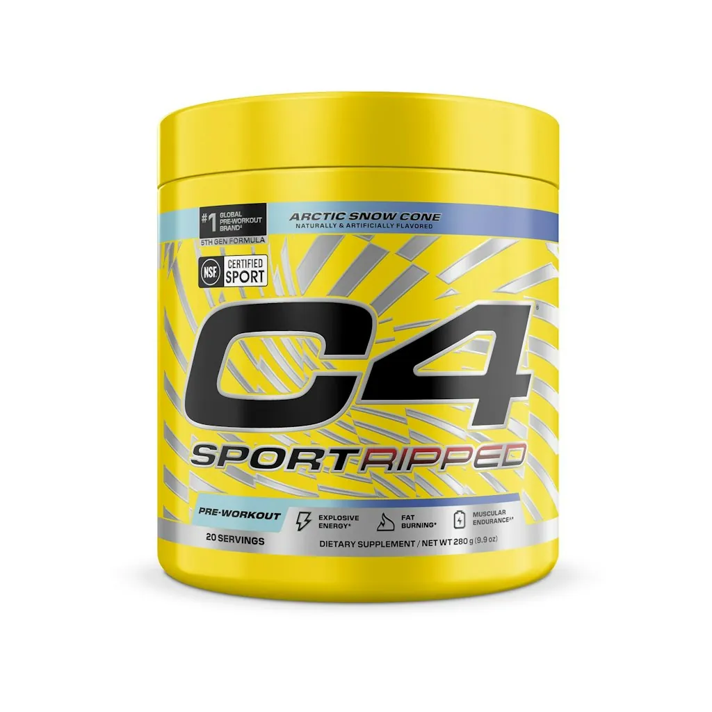 C4 Sport Ripped Arctic Snow Cone Pre-Workout 20-Serving Powder