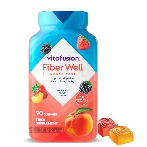 Vitafusion FiberWell Sugar Free Fiber Gummies Berry & Peach 90-Count