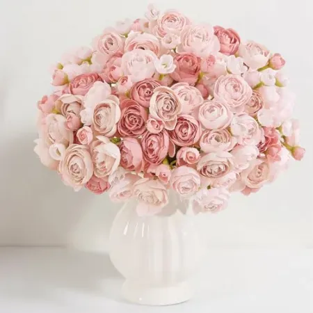 20-Piece U'Artlines Mini Ranunculus Artificial Flowers Bouquet