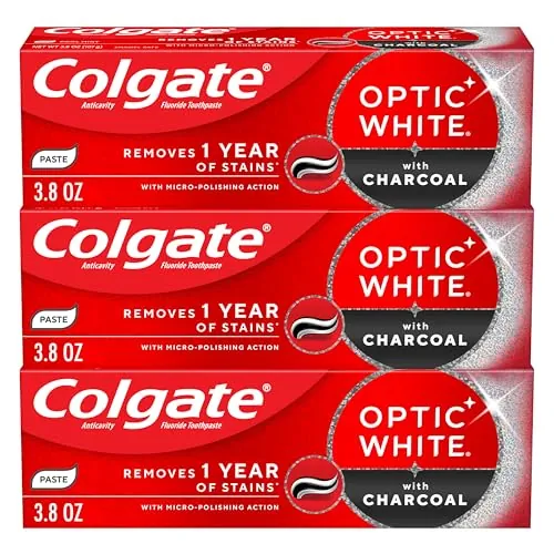 Colgate Optic White Charcoal Whitening Toothpaste 3 x 3-Pack 3.8-Oz