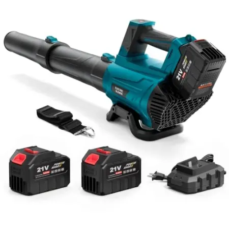 RAXONE 650 CFM Electric Leaf Blower w/ Two 6.0 Ah Batteries, Charger