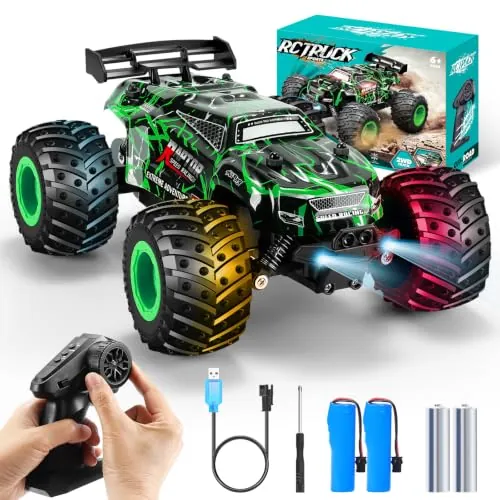 Bifyton 1:18 All-Terrain Remote Control Truck w/ LED Light & 2 Rechargeable Batteries