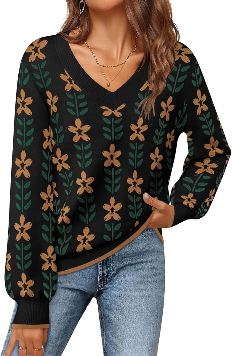 MEROKEETY V-Neck Sweater