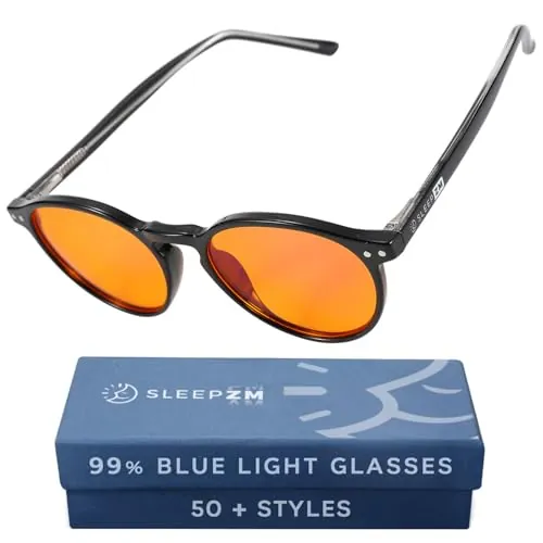 Blue Light Blocking Glasses for Sleep - 99% Amber, Muse Frame