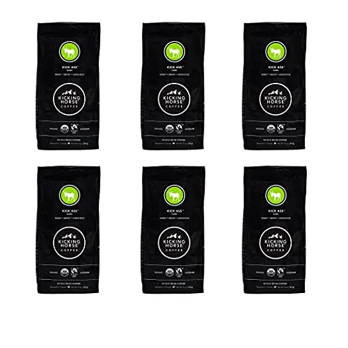 Kicking Horse Coffee, Dark Roast, Whole Bean, 10 oz (Pack of 6)