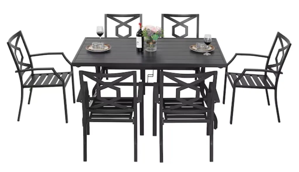 Nuu Garden 7-Piece Iron Patio Dining Set