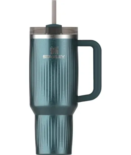 40-Oz STANLEY Quencher H2.0 Tumbler with Handle and Straw (Fluted Marina Shine)