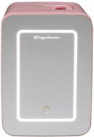 Frigidaire 6.5L 9 Can Mini Lighted Beauty Mirror Fridge Pink