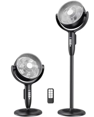 Vaofly 12000mAh Battery Cordless Remote Control Rechargeable Pedestal Fan