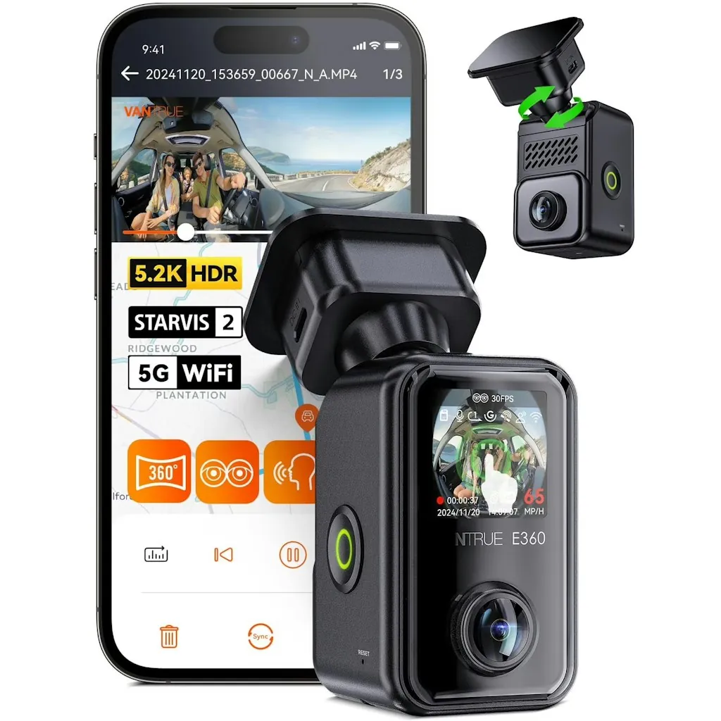 Vantrue E360 5.2K 360° Panoramic Dash Cam