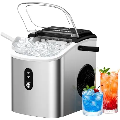 EUHOMY Countertop Ice Maker with Handle