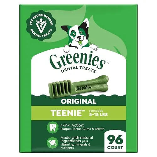 Greenies Teenie Original Natural Dental Dog Treats, Chicken, 96 Count