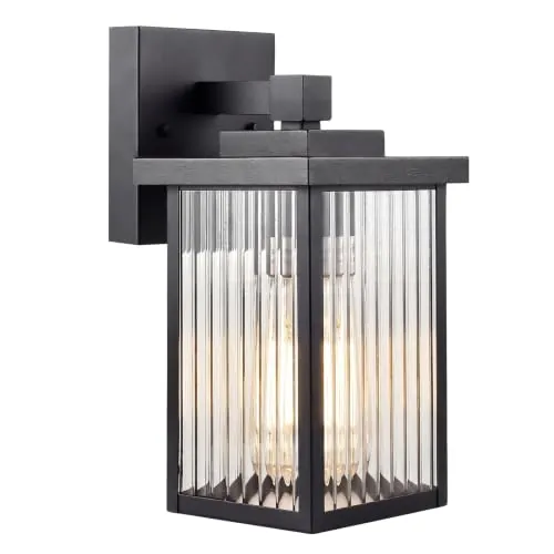 10.6" hameso Anti-Rust Metal Frame Wall Mount Glass Porch Light