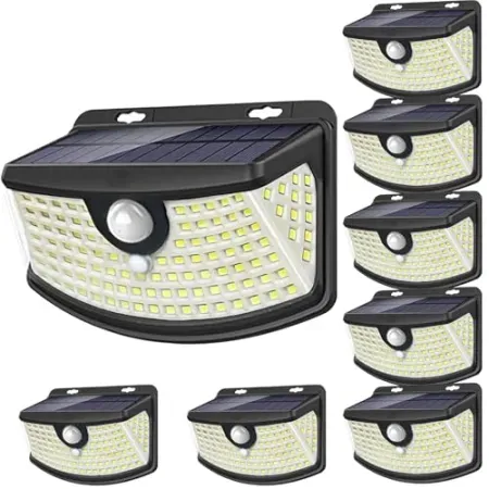 8-Pack Aootek New Solar Motion Sensor 120 LEDs Step Lights w/ Lights Reflector