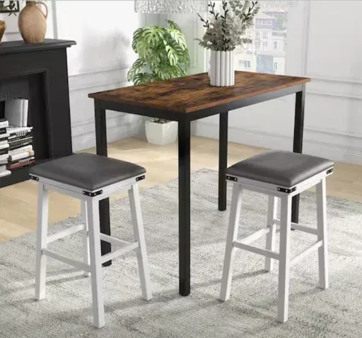 2-Pack 30" Backless Wood Bar Stools w/ Faux Leather Seat (White)