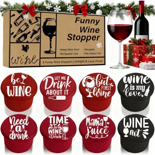 Funny Wine Stoppers 8 Pack