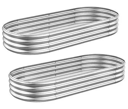 2-Pack 4' x 2' Gadi Galvanized Steel Raised Garden Bed