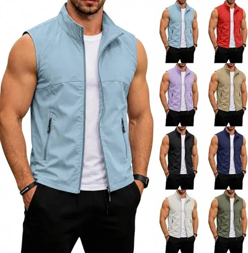 Lightweight Sleeveless Zipper Vest