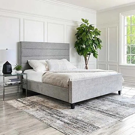 Costco: Abbyson Home Athena Upholstered King Bed Frame w/ Channel Tufted Headboard