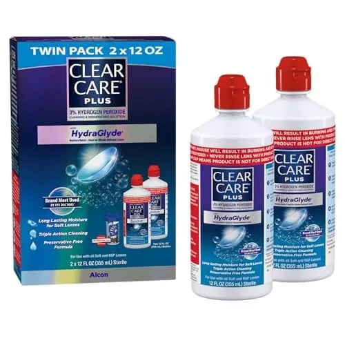 Clear Care Plus Cleaning & Disinfecting Contact Lens Solution, 12 Oz 2 Pack