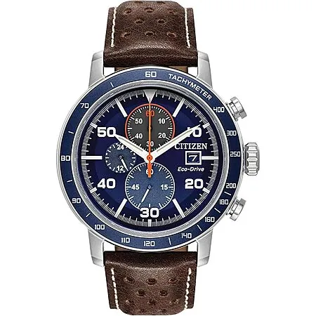 44mm Citizen Men's Eco-Drive Weekender Brycen Chronograph Watch (Blue Dial)
