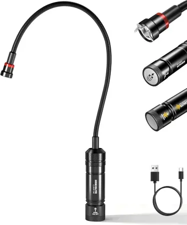 W2 Rechargeable Flexible Neck Work Light with Magnetic Pickup Tool