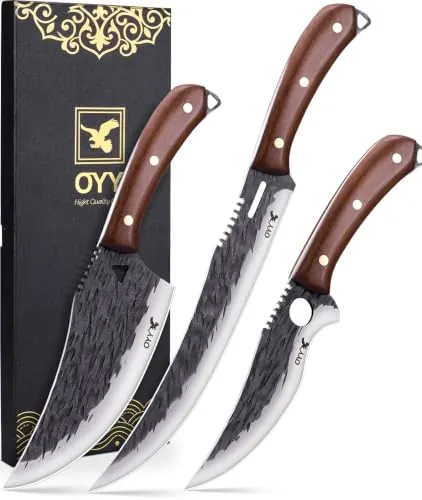 3PCS Forged BBQ Butcher Knife Set