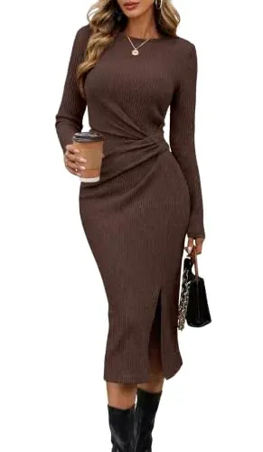 OFEEFAN Long Sleeve Dresses