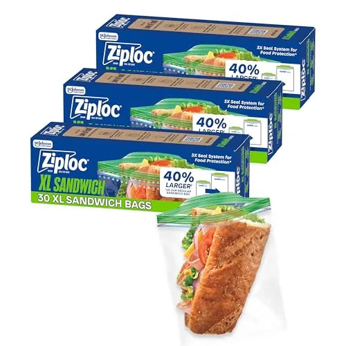 Ziploc 30-Count XL Sandwich Food Storage Bags 3-Pack
