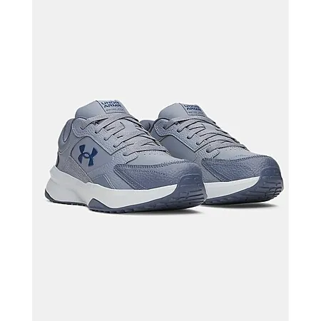 Men's Under Armour UA Edge Leather Training Shoes (Gravel/Blue Fog)