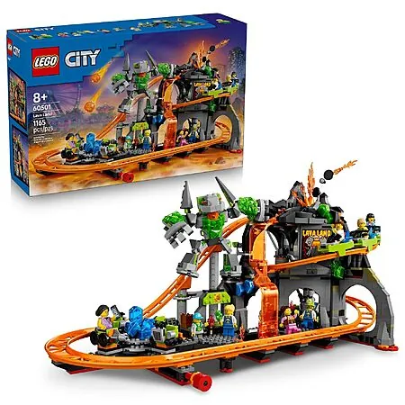 Prime Members: 1165-Pc LEGO City Lava Land Roller Coaster Park
