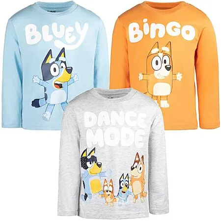 3-Pk imagikids Bluey Toddler / Kids' Long Sleeve T-Shirts