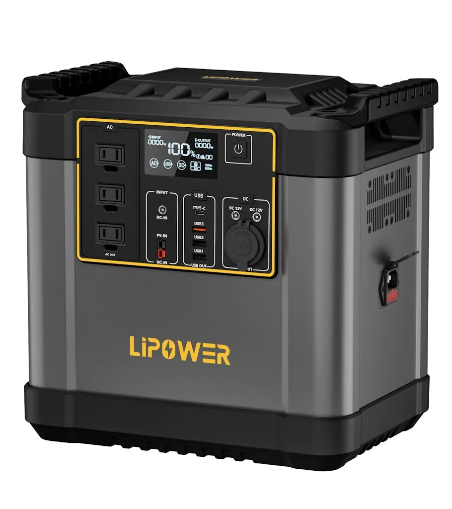 Lipower 2,150Wh 2,400W Portable Power Station w/ 200W Solar Panel