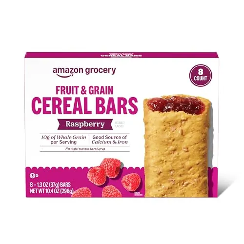 Amazon Grocery Fruit & Grain Cereal Bars 8-Count – Raspberry