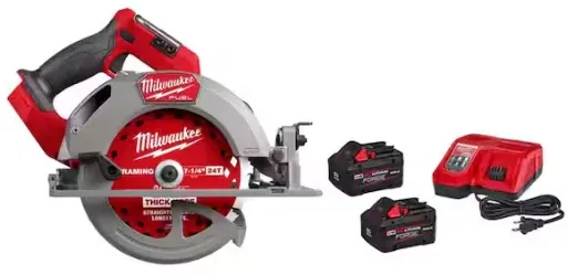 Milwaukee M18 FUEL 18V 7-1/4 in. Circular Saw w/ (2) FORGE 8.0 Ah Batteries & Charger