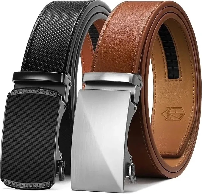 Zitahli Ratchet Leather Belt 2 Pack