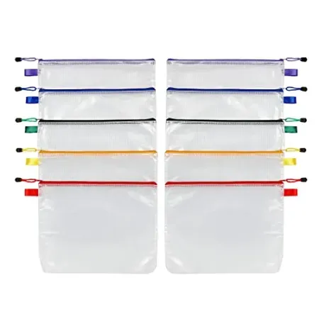 10-Pack Oxford Reinforced Zip Pouches