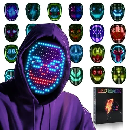 AIGLUN LED Halloween Mask Gesture Sensing, 50 Patterns