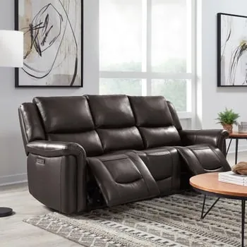 Alba Leather Power Reclining Sofa w/ Power Headrests