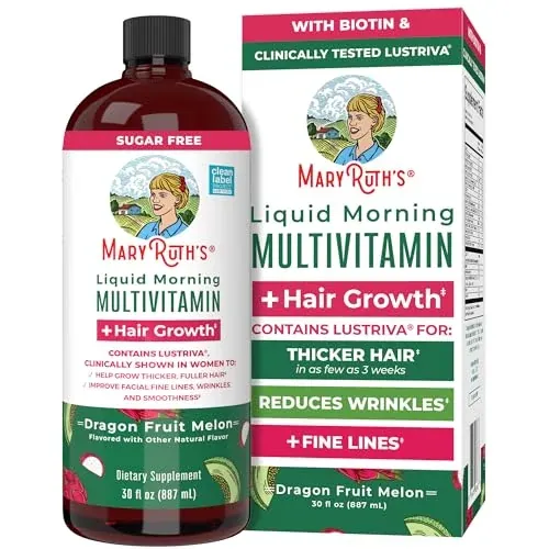 MaryRuth's Liquid Morning Multivitamin + Hair Growth Supplement 30-Oz with Biotin 10000mcg