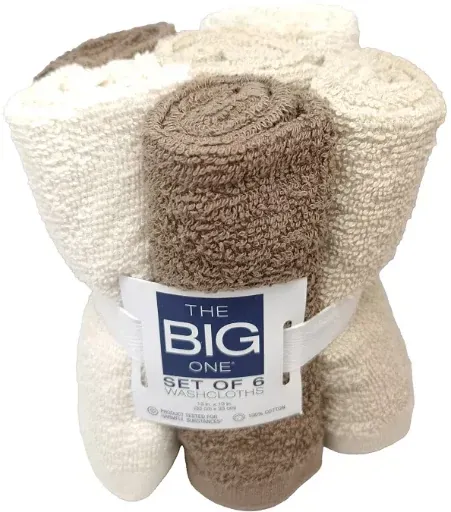 6-Pack The Big One Solid Washcloths
