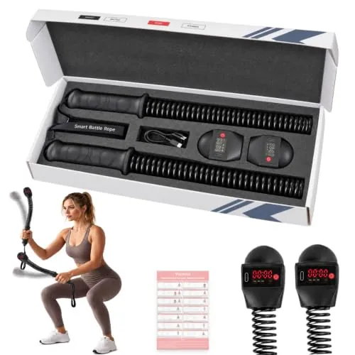 Portable Cordless Battle Rope Trainer w/ Digital Counter