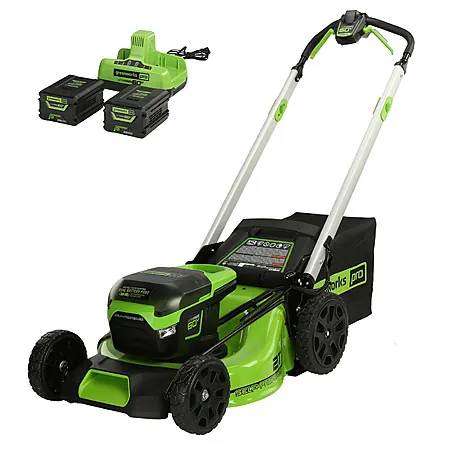 Greenworks 60V 21" Cordless Self-Propelled Lawn Mower w/ 2x 4Ah Batteries & Charger