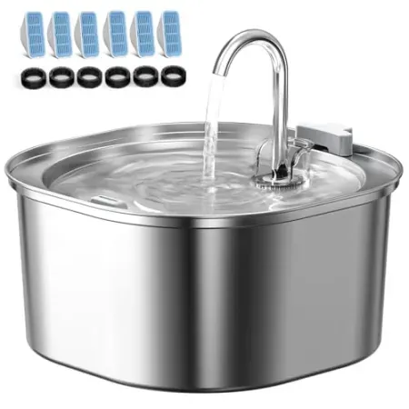PEKTACO 3.2L Cat Water Fountain Stainless Steel Cat Water Fountain