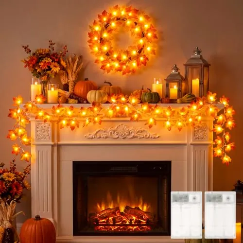 Brightown Fall Garland with Lights - 2 Pack