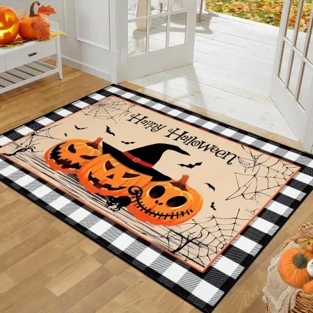 32"x48" Pauwer Halloween Pumpkin Door Mat