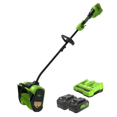 Greenworks 48V 12" Brushless Cordless Snow Shovel with 2 x 4Ah Batteries and Charger